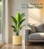 Beige German Polymer Round Planter Cilin 15 Inch
