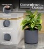 Grey German Polymer Round Planter Cilin 15 Inch