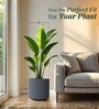 Grey German Polymer Round Planter Cilin 15 Inch