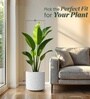 Marble White German Polymer Round Planter Cilin 15 Inch
