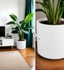 Marble White German Polymer Round Planter Cilin 15 Inch