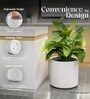 Marble White German Polymer Round Planter Cilin 15 Inch
