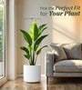 White German Polymer Round Planter Cilin 15 Inch