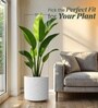 Marble White German Polymer Round Planter Cilin 17 Inch
