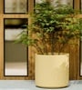 Beige German Polymer Round Planter Cilin 20 Inch