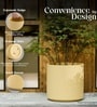 Beige German Polymer Round Planter Cilin 20 Inch