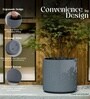Grey German Polymer Round Planter Cilin 20 Inch