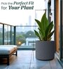 Grey German Polymer Round Planter Cilin 20 Inch