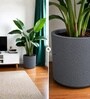 Grey German Polymer Round Planter Cilin 20 Inch