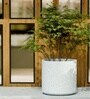 Marble White German Polymer Round Planter Cilin 20 Inch
