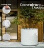 Marble White German Polymer Round Planter Cilin 20 Inch