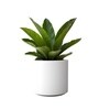 White German Polymer Round Planter Cilin 20 Inch