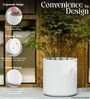 White German Polymer Round Planter Cilin 20 Inch