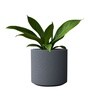 Grey German Polymer Round Planter Cilin 8 Inch