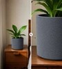 Grey German Polymer Round Planter Cilin 8 Inch