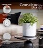Marble White German Polymer Round Planter Cilin 8 Inch