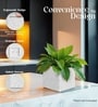 Marble White German Polymer Square Planter Cubo 10 Inch