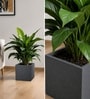 Grey German Polymer Square Planter Cubo 12 Inch