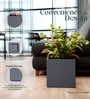 Grey German Polymer Square Planter Cubo 12 Inch