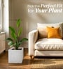 Marble White German Polymer Square Planter Cubo 12 Inch