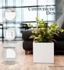 White German Polymer Square Planter Cubo 12 Inch
