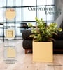 Beige German Polymer Square Planter Cubo 15 Inch