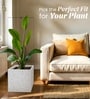 Marble White German Polymer Square Planter Cubo 15 Inch