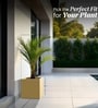 Beige German Polymer Square Planter Cubo 17 Inch