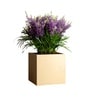 Beige German Polymer Square Planter Cubo 17 Inch