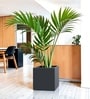 Grey German Polymer Square Planter Cubo 17 Inch