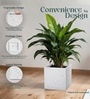 Marble White German Polymer Square Planter Cubo 17 Inch