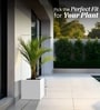 White German Polymer Square Planter Cubo 17 Inch