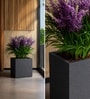 Grey German Polymer Square Planter Cubo 20 Inch