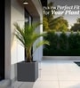 Grey German Polymer Square Planter Cubo 20 Inch