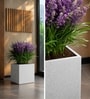 Marble White German Polymer Square Planter Cubo 20 Inch