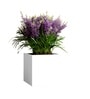 White German Polymer Square Planter Cubo 20 Inch