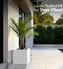 White German Polymer Square Planter Cubo 20 Inch