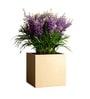 Beige German Polymer Square Planter Cubo 24 Inch