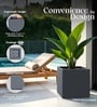 Grey German Polymer Square Planter Cubo 24 Inch