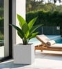 Marble White German Polymer Square Planter Cubo 24 Inch