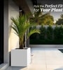 White German Polymer Square Planter Cubo 24 Inch