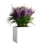 White German Polymer Square Planter Cubo 24 Inch