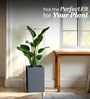 Grey German Polymer Square Planter Cubo Tall 18 Inch