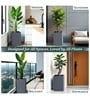 Grey German Polymer Square Planter Cubo Tall 18 Inch
