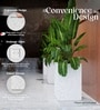 Marble White German Polymer Square Planter Cubo Tall 18 Inch