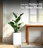 White German Polymer Square Planter Cubo Tall 18 Inch