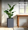 Grey German Polymer Square Planter Cubo Tall 24 Inch
