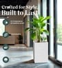 Marble White German Polymer Square Planter Cubo Tall 24 Inch