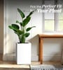 White German Polymer Square Planter Cubo Tall 24 Inch