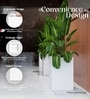 White German Polymer Square Planter Cubo Tall 24 Inch